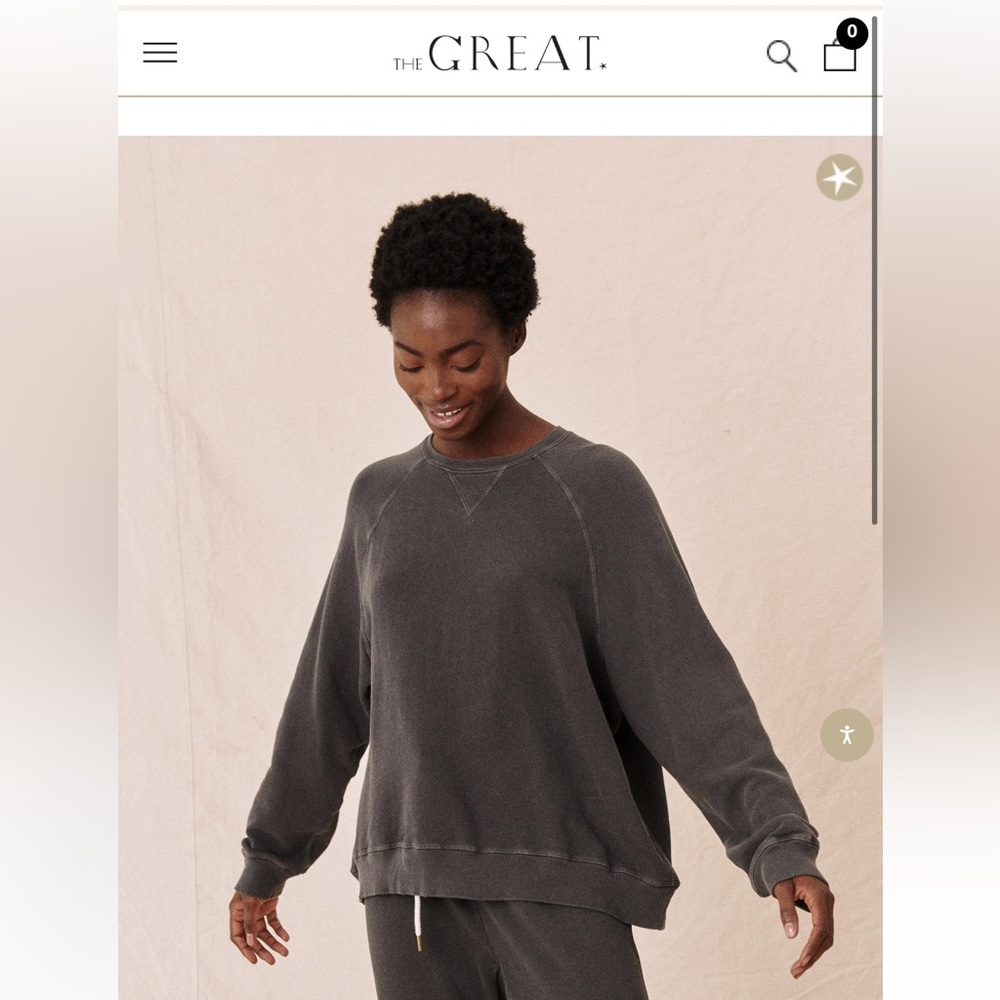 THE GREAT slouch sweatshirt in washed black